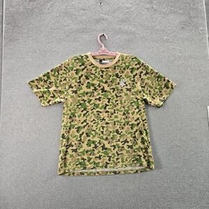 LRG Men Shirt SMALL Green Embroidered Camouflage Logo Activewear Grunge Short